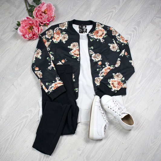 Floral Nora Zip Up