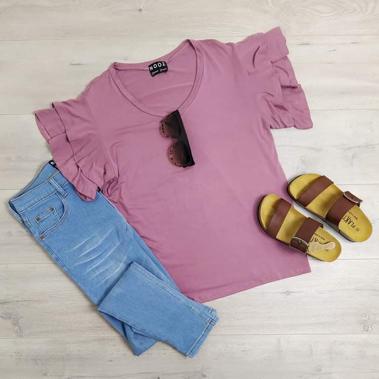 Blush Flutter Sleeve Tee