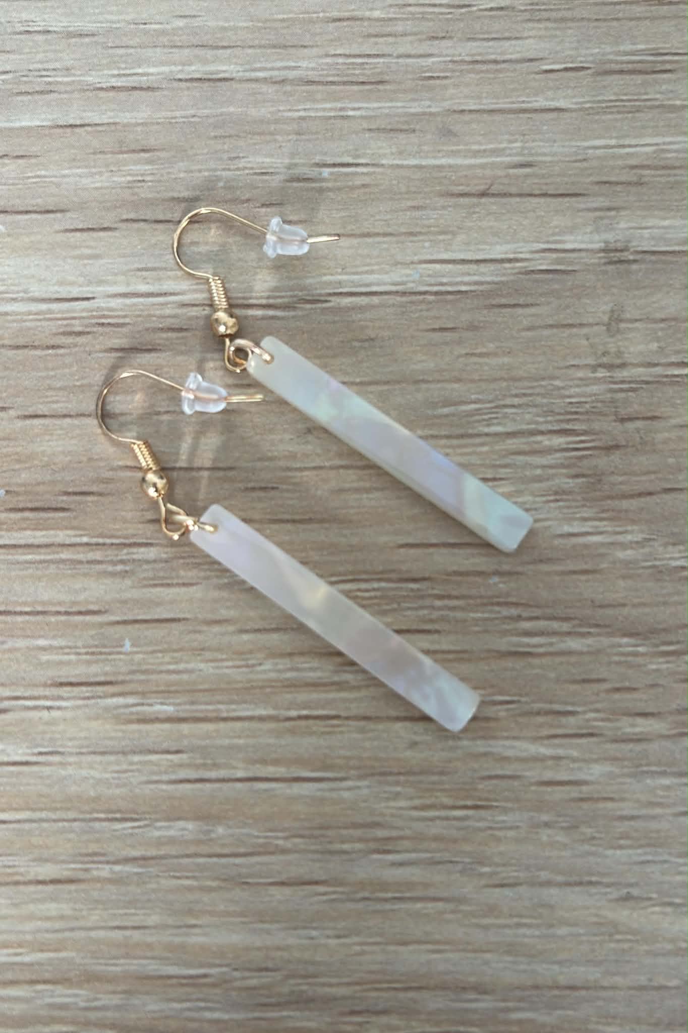 Mini Opalescent Stone Bar earrings