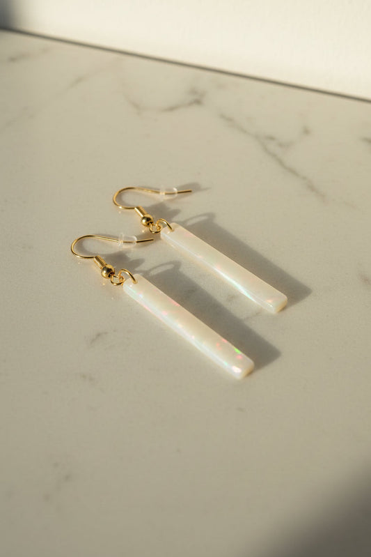 Mini Opalescent Stone Bar earrings