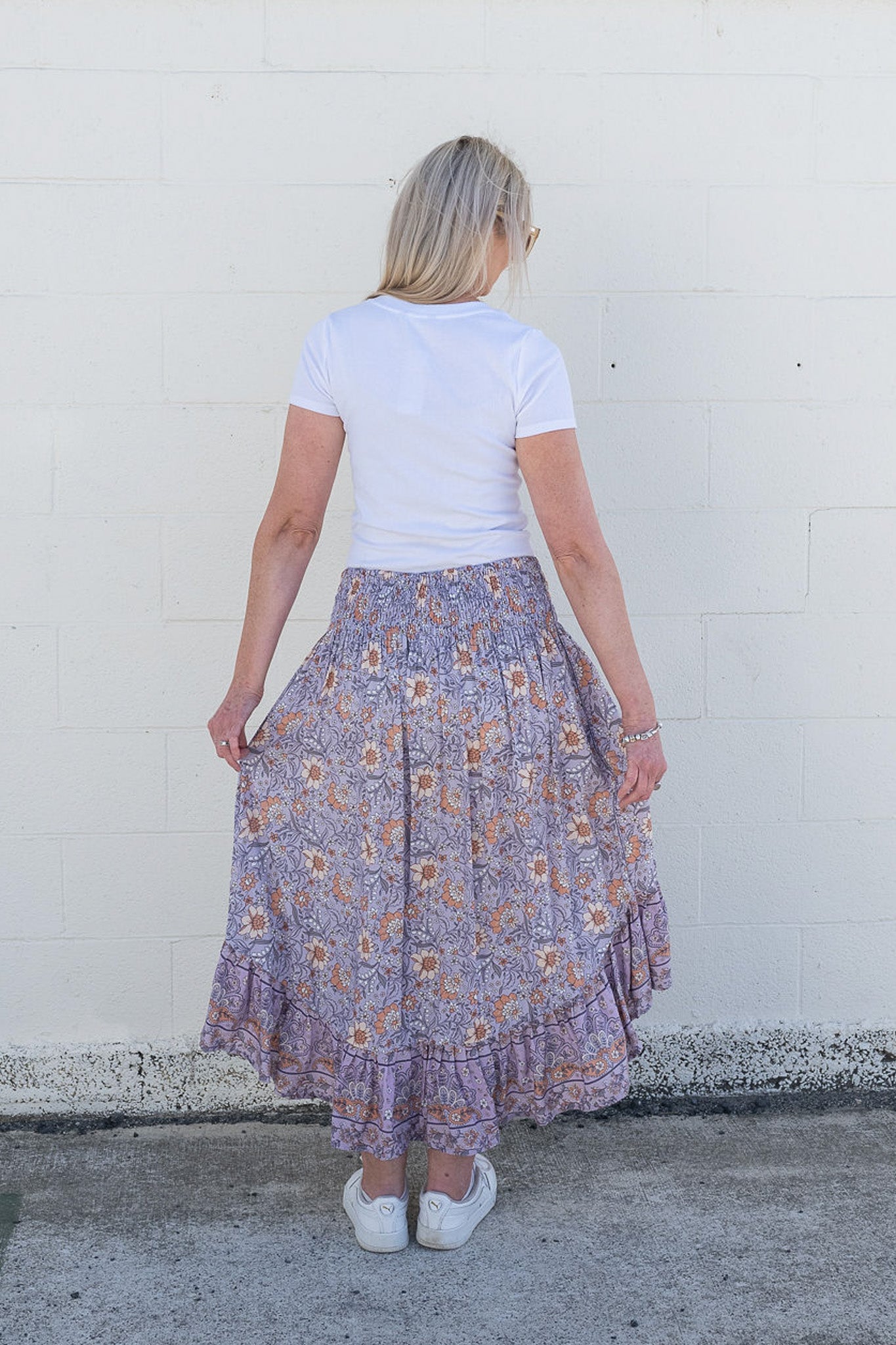 Lavender Floral -  Magnolia Maxi Skirt