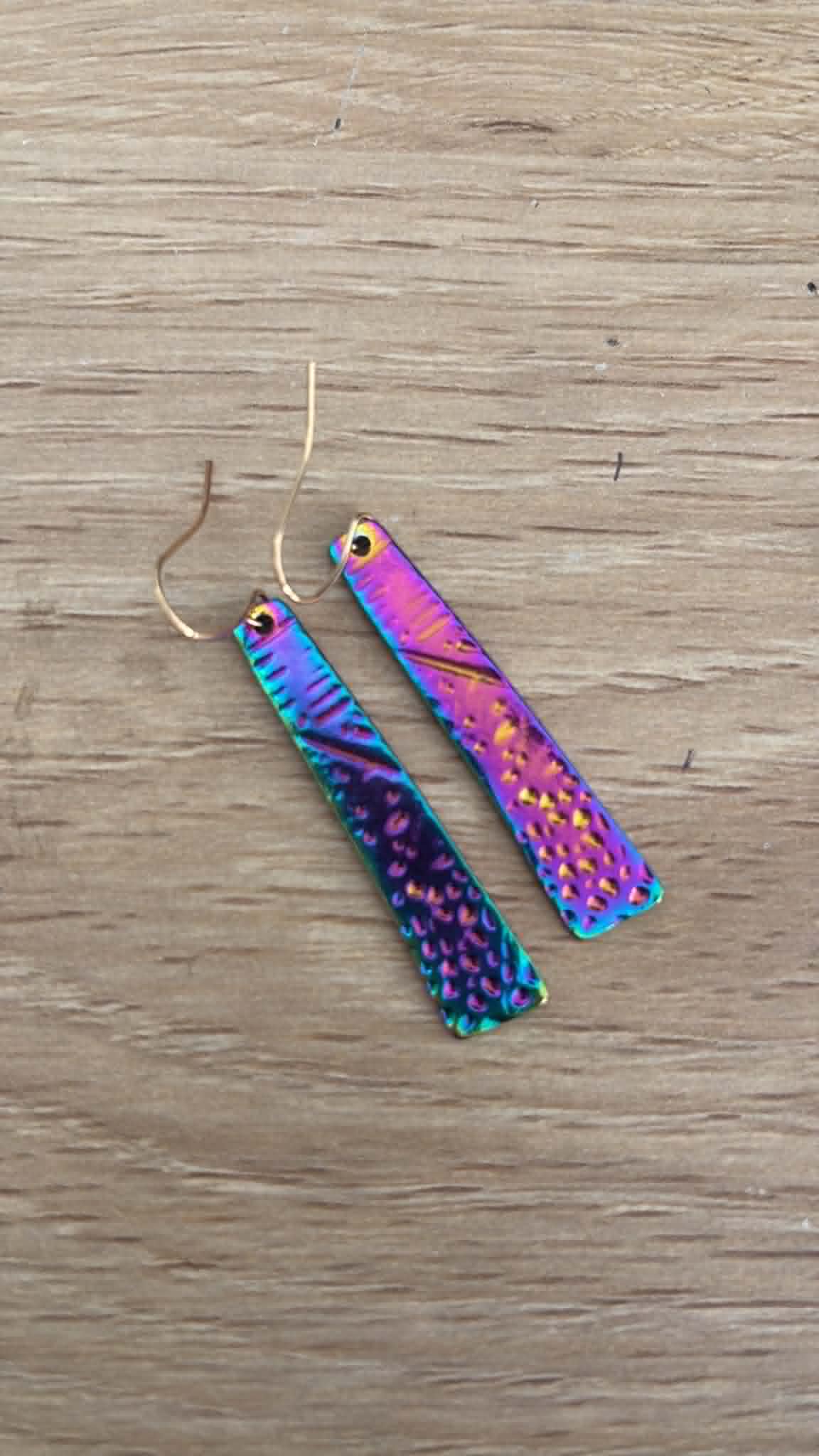 Rectangular Rainbow Earrings