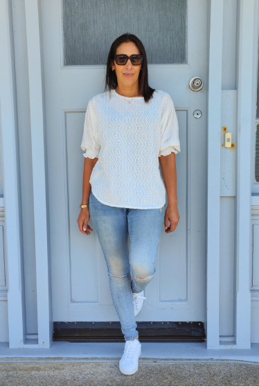 Textured Lillibet Top - White