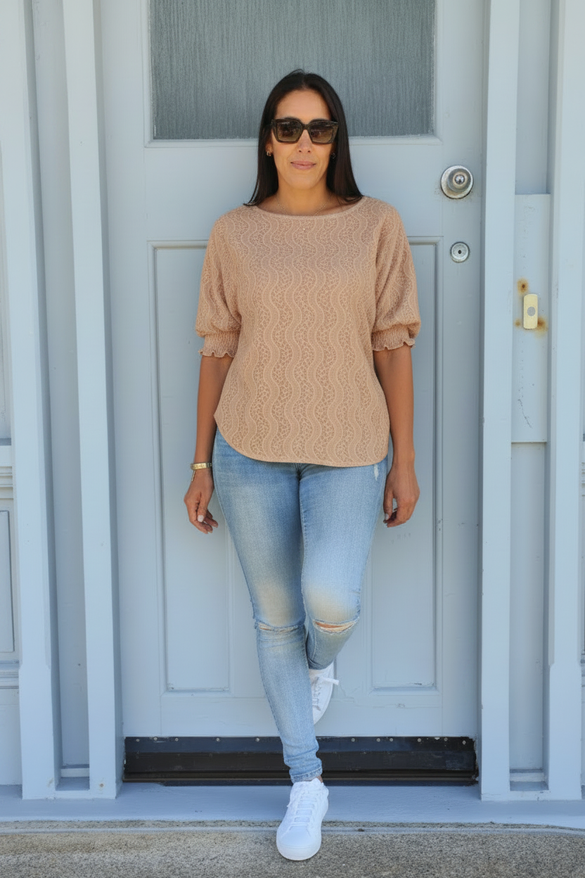 Textured Lillibet Top - Buttercream