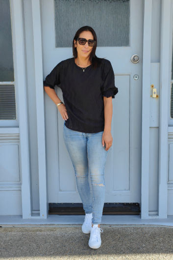 Textured Lillibet Top - Black