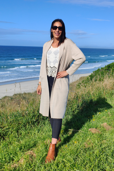 Ribbed Coatigan - Beige