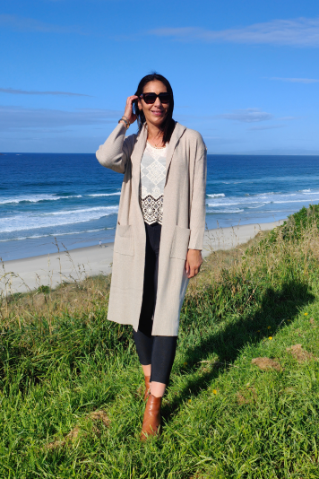 Ribbed Coatigan - Beige