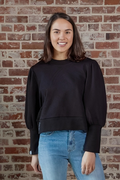 Black - Hailey Crop Sweatshirt