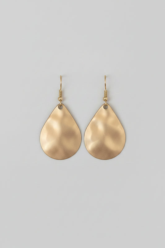 Brushed Gold Teardrop Earrings