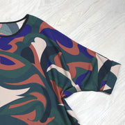 Abstract Print Draped Top - Solid Collection