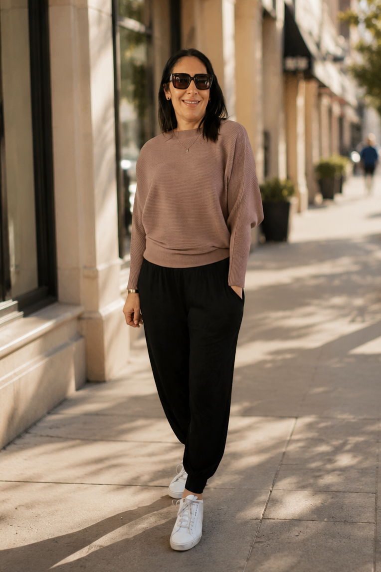 Biscuit - Nellie Ribbed  Batwing Knit