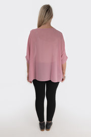 Dusky Pink Draped Top - Essential Collection