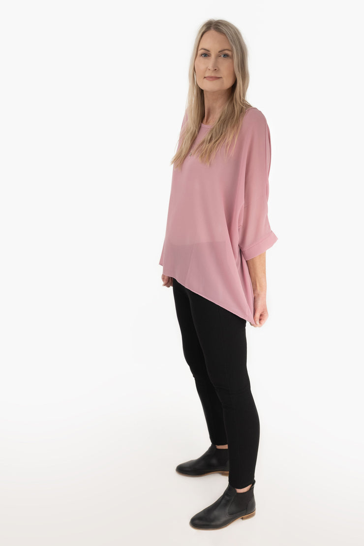 Dusky Pink Draped Top - Essential Collection