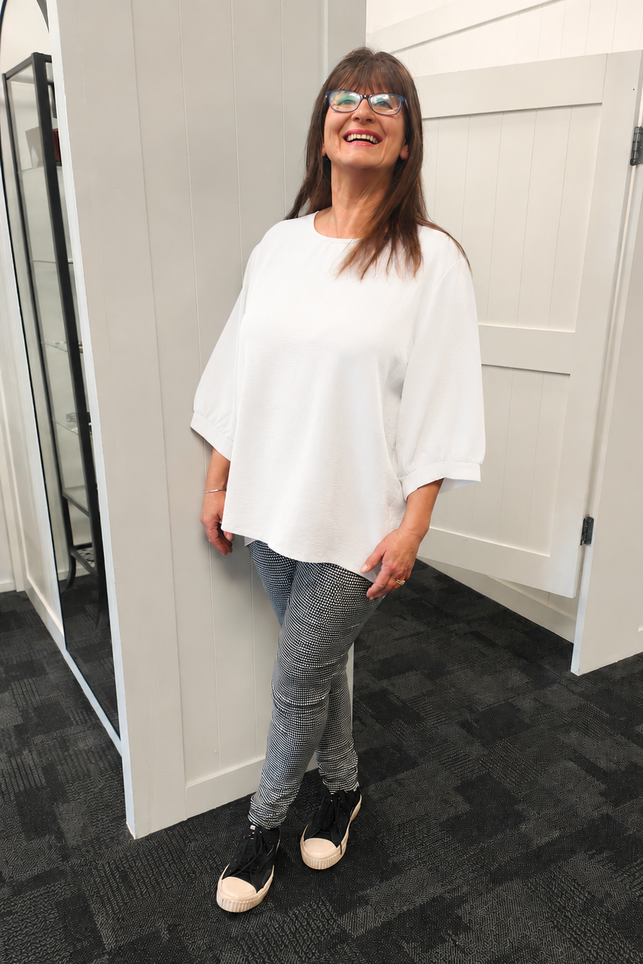 Plain Draped Izzy Top - White