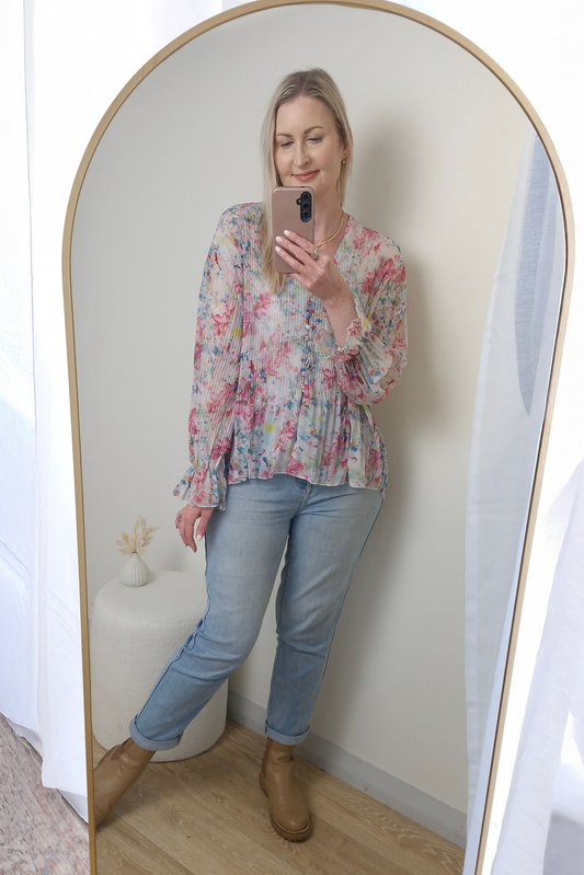 Chiffon Alex Top - Pink Painting