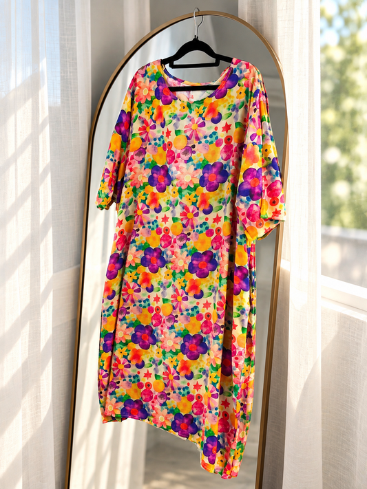 Confetti Bloom - Curvier Smock Dress