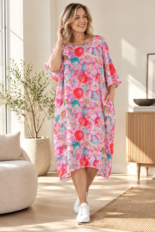 Candyfloss Bubbles - Curvier Smock Dress