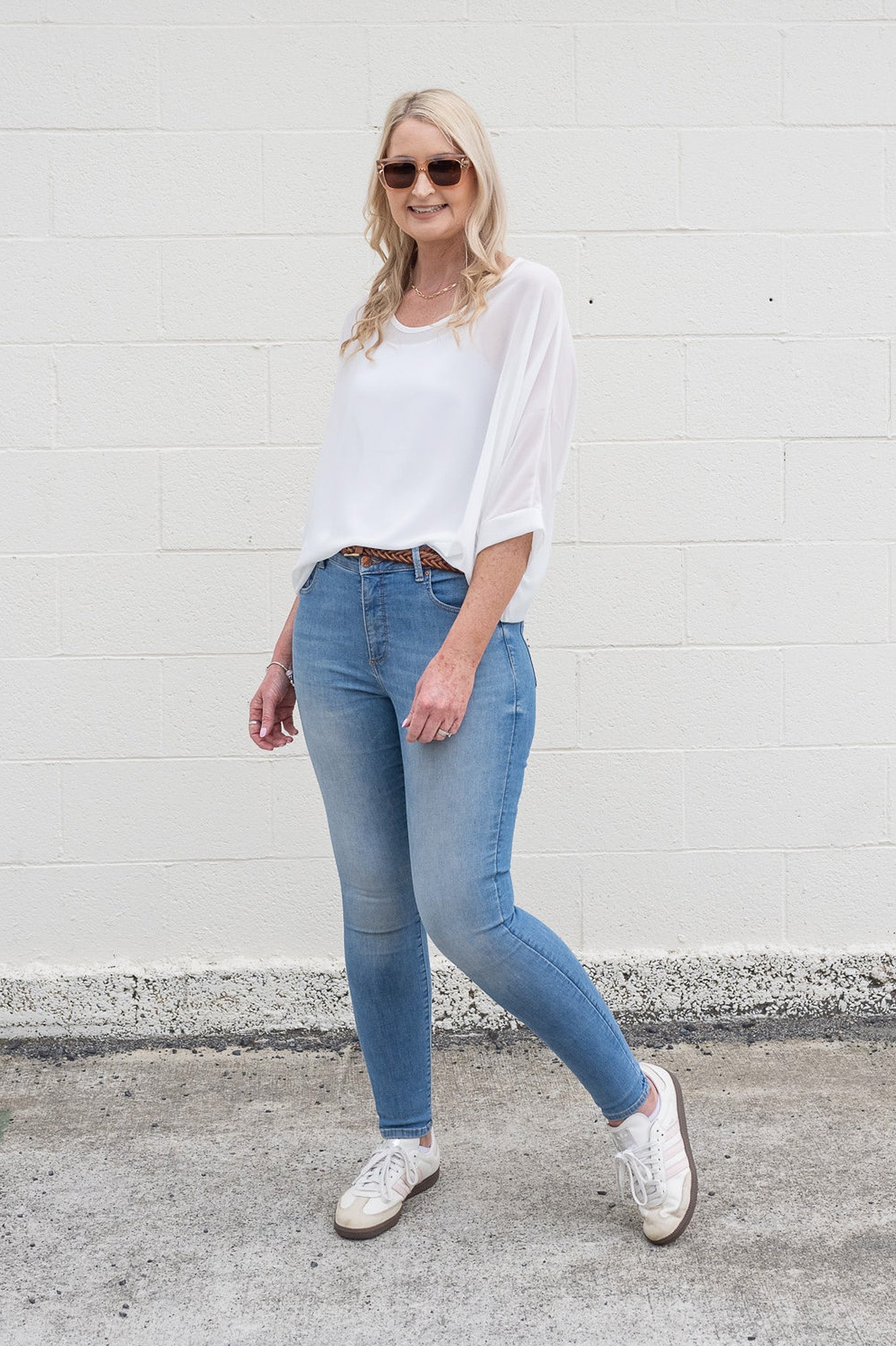 Plain White Draped Top - Essential Collection