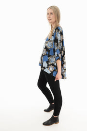 Smokey Peonies Draped Top - Solid Collection
