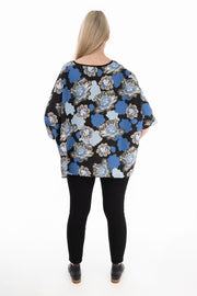 Smokey Peonies Draped Top - Solid Collection
