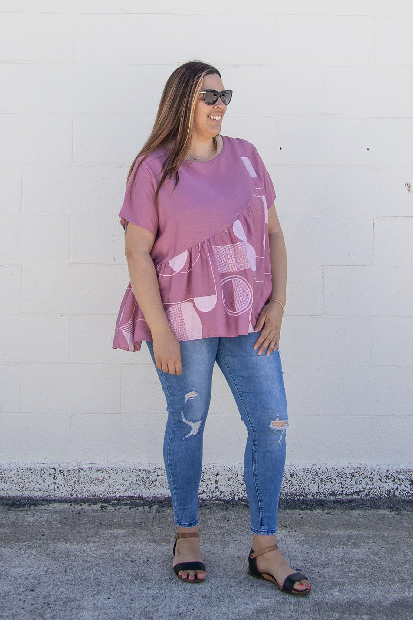 Blush - Geo Frill Tee