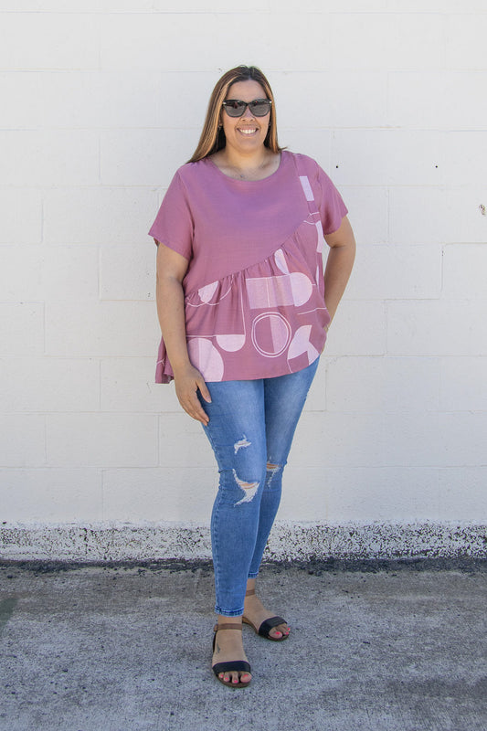 Blush - Geo Frill Tee