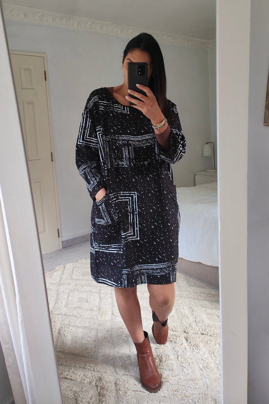 Geo Tunic/Dress - Black