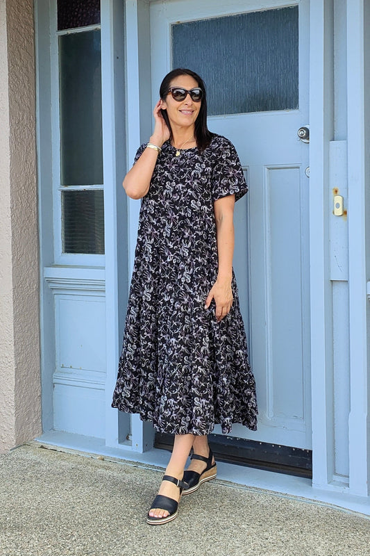 Nula Dress - Black/White Phoenix