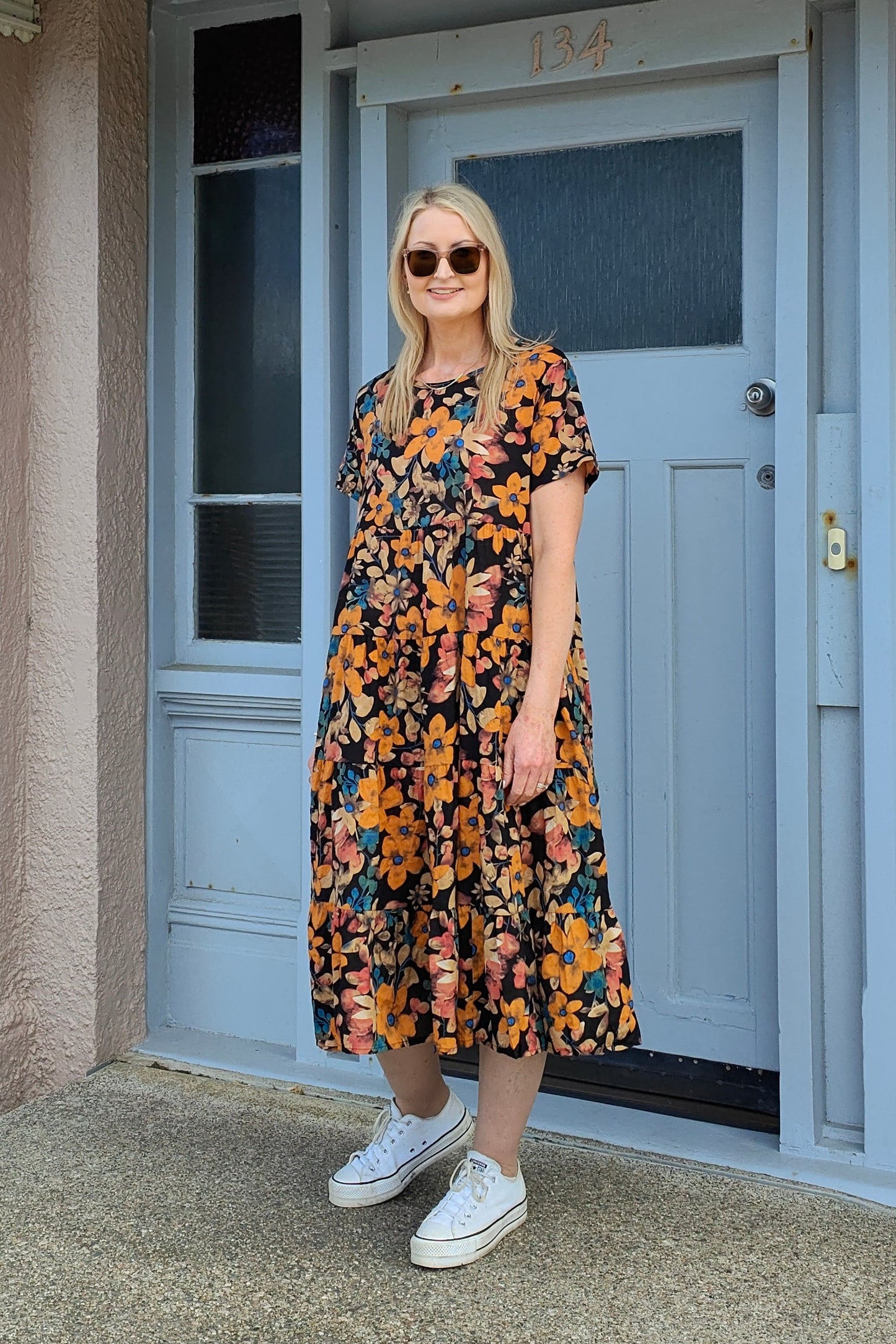 Nula Dress - Black/Rust Floral