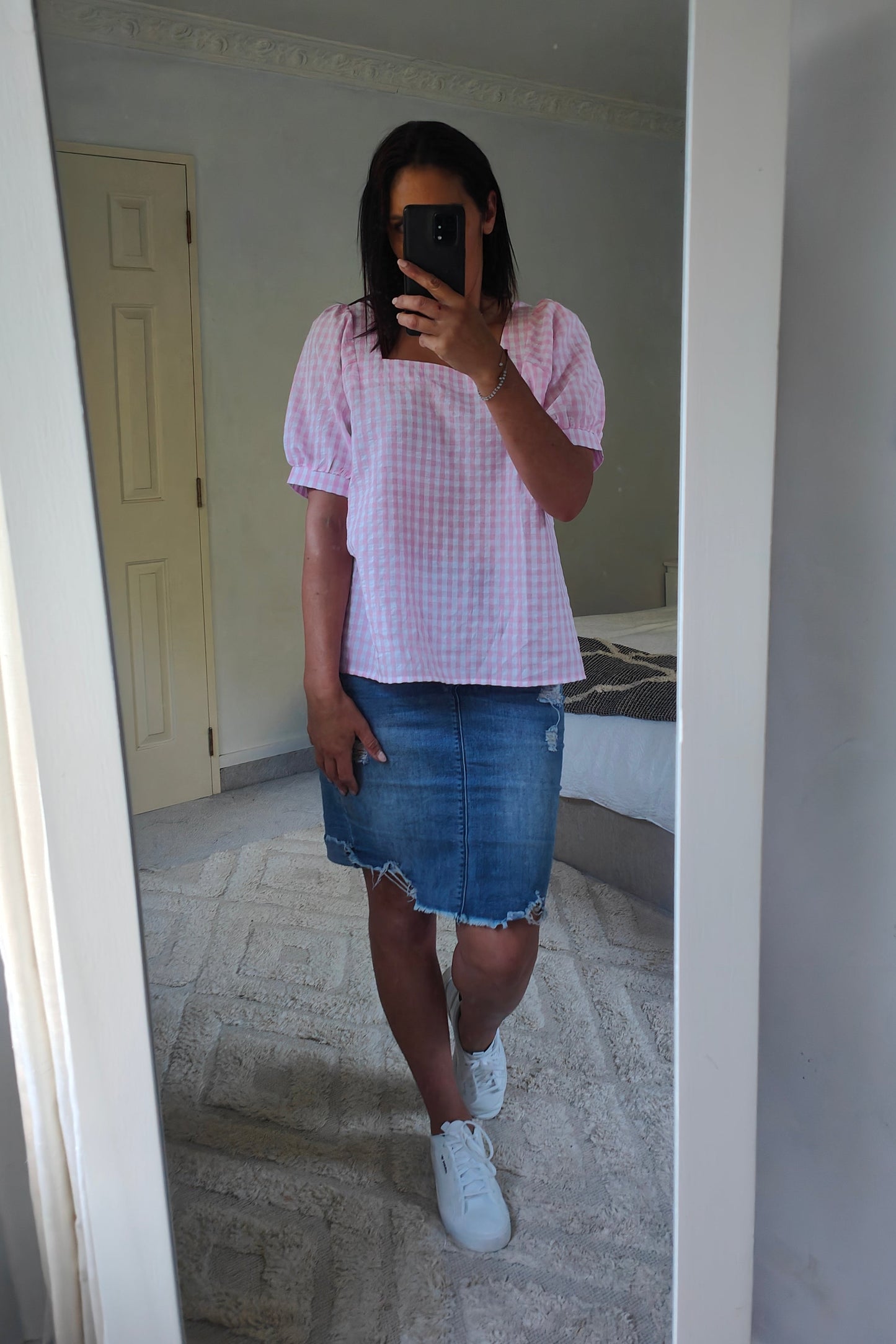 Elsie Gingham Top - Pink