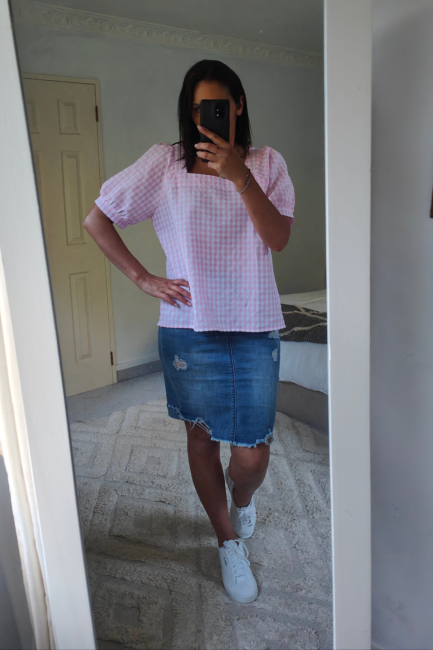 Elsie Gingham Top - Pink