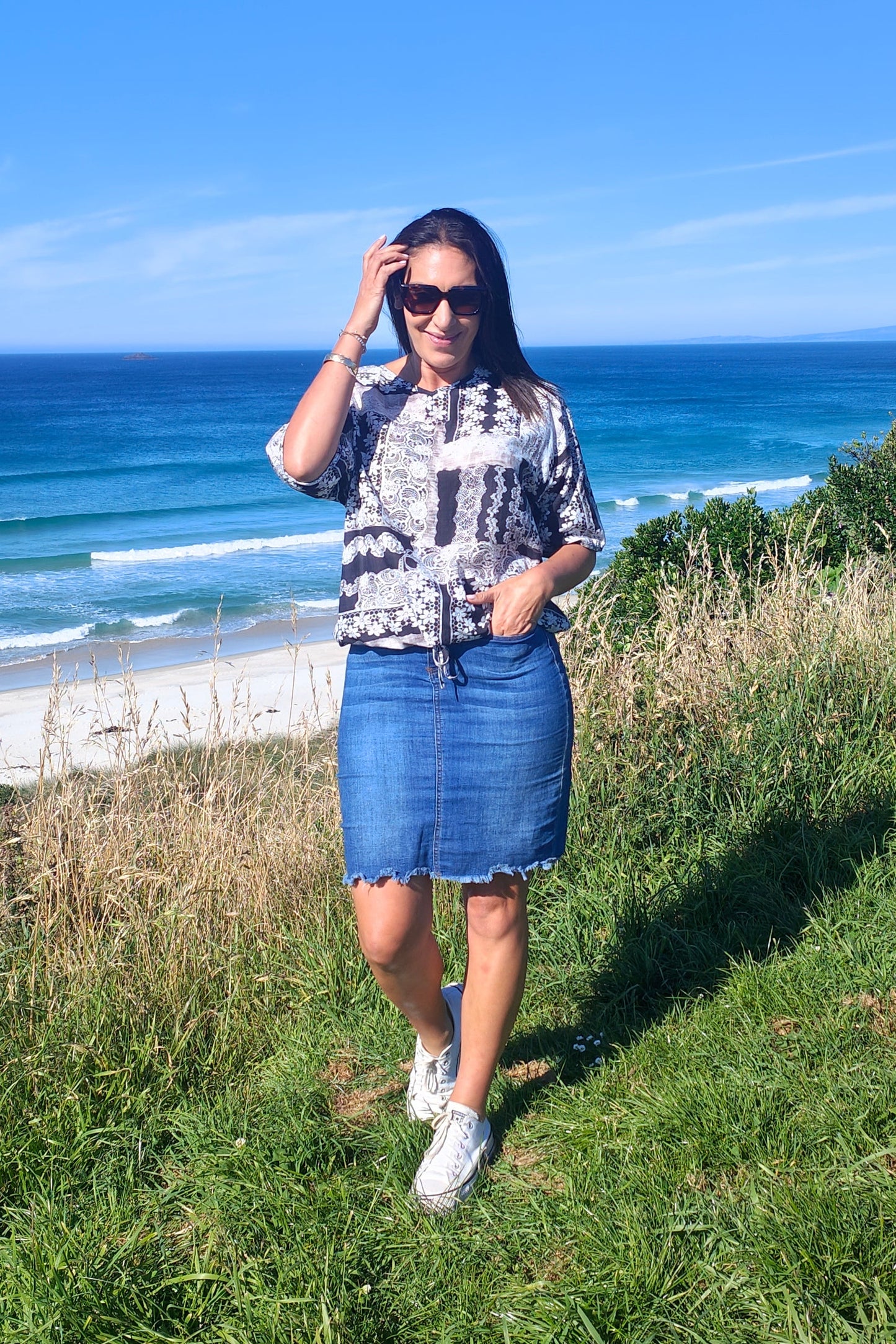 Short Sleeve Verity Tie Top - Delicate Lacework