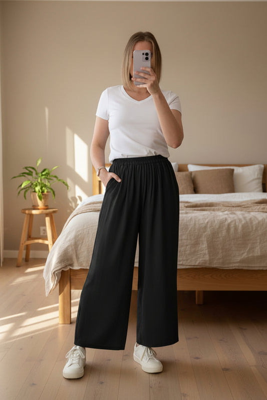 Black - Straight Leg Pants