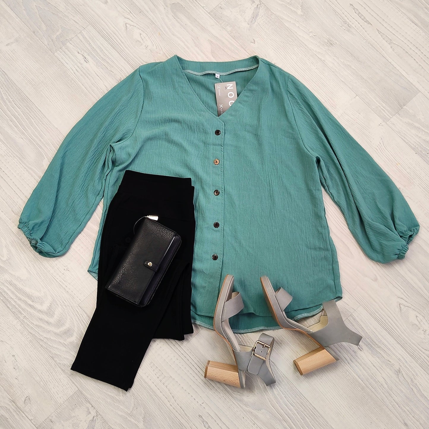 Soft Aquamarine - Soft Button Up Marina Shirt