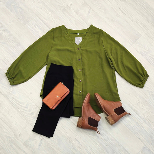 Spring Green - Soft Button Up Marina Shirt