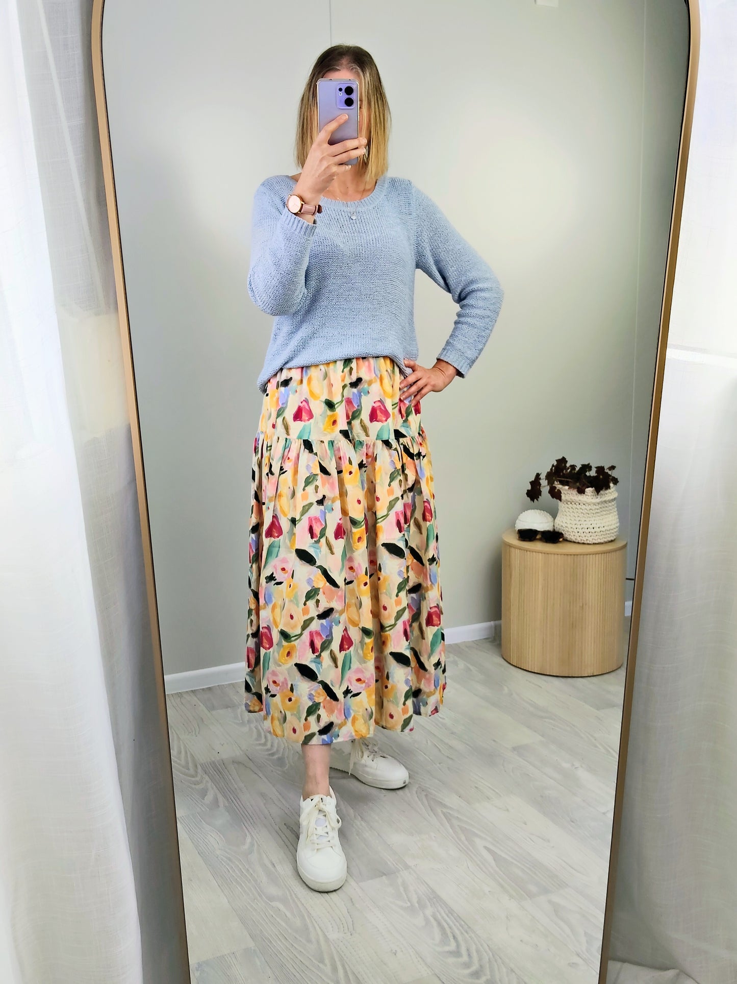 Tiered Victoria Maxi Skirt - Painting