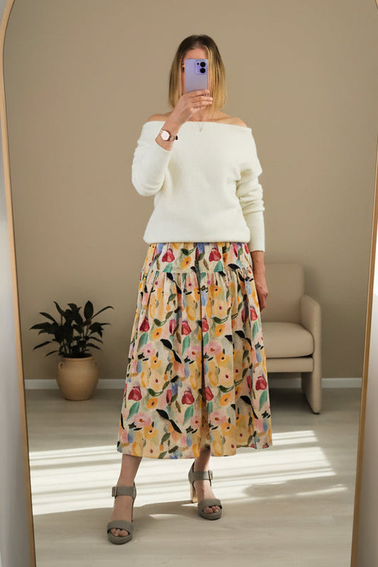 Tiered Victoria Maxi Skirt - Painting