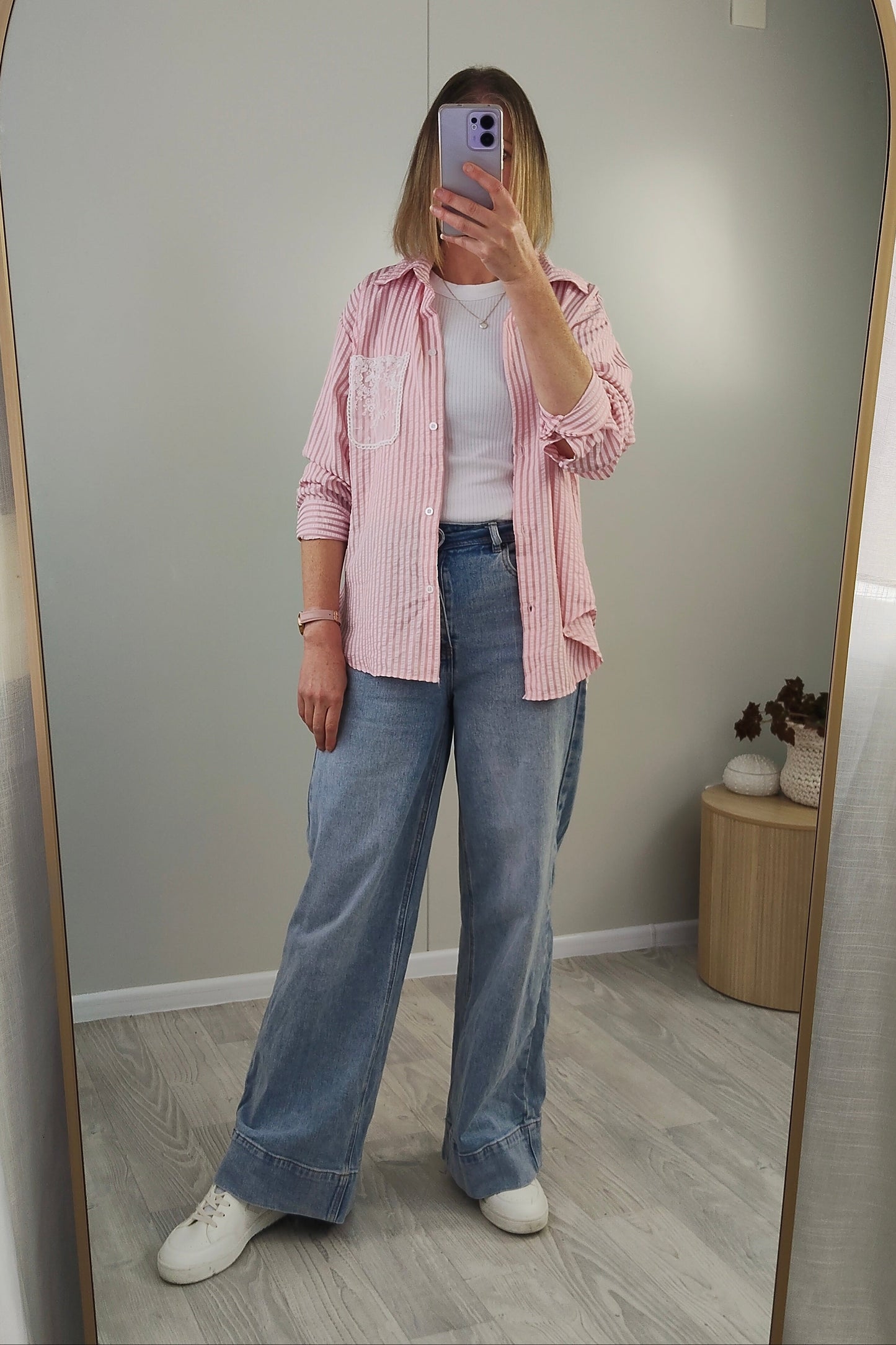 Candyfloss - Lace Pocket Mirabel Pinstripe Shirt