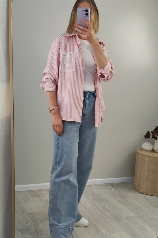 Candyfloss - Lace Pocket Mirabel Pinstripe Shirt