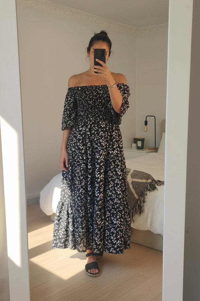 Shirred Bust Soph Maxi - Small Floral
