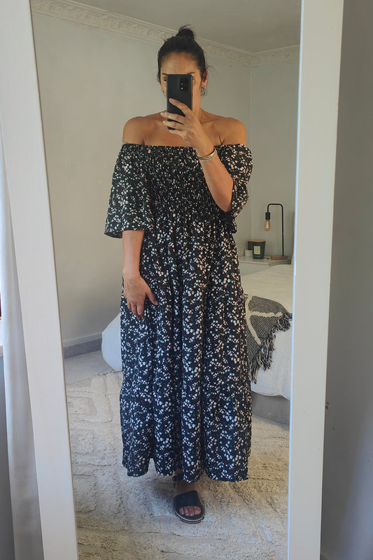 Shirred Bust Soph Maxi - Small Floral