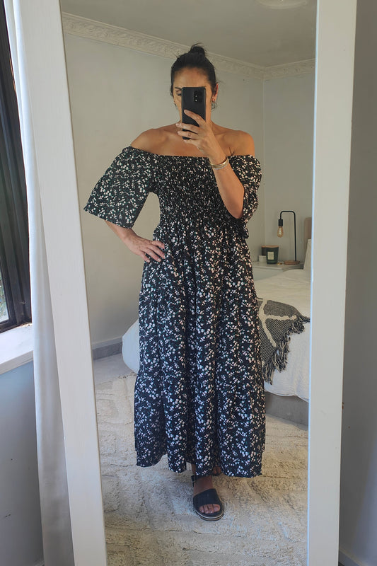 Shirred Bust Soph Maxi - Small Floral