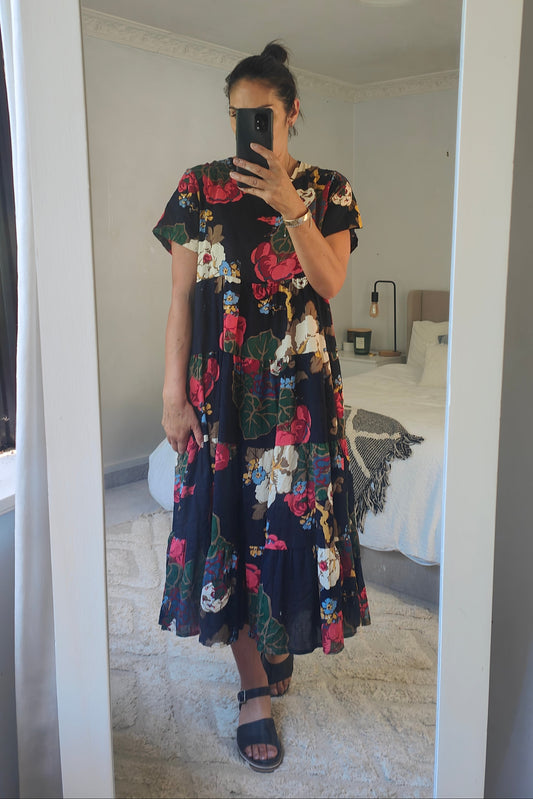 Nula Dress - Navy Floral