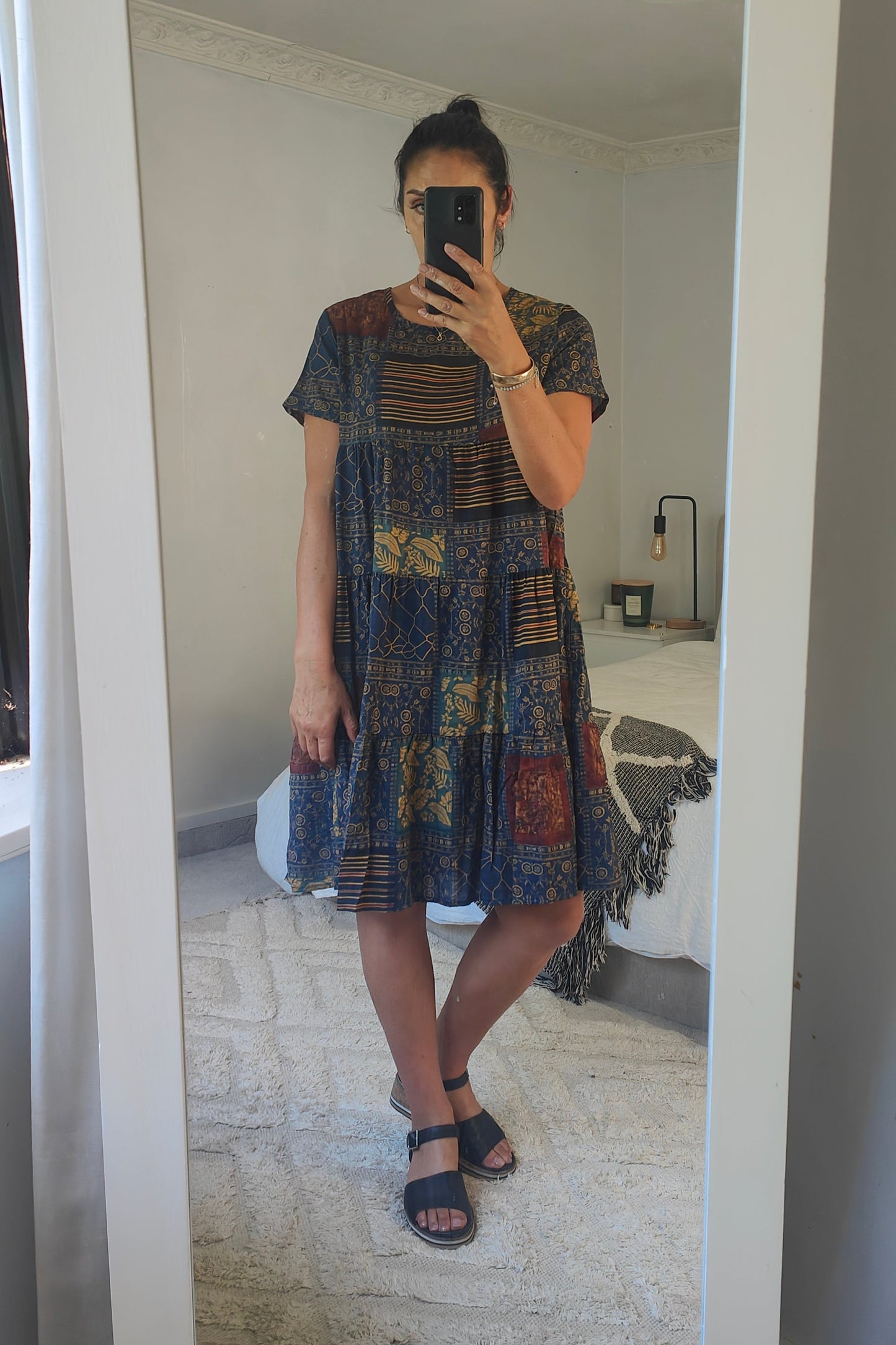 Tiered Midi Dress - Navy Beatnik