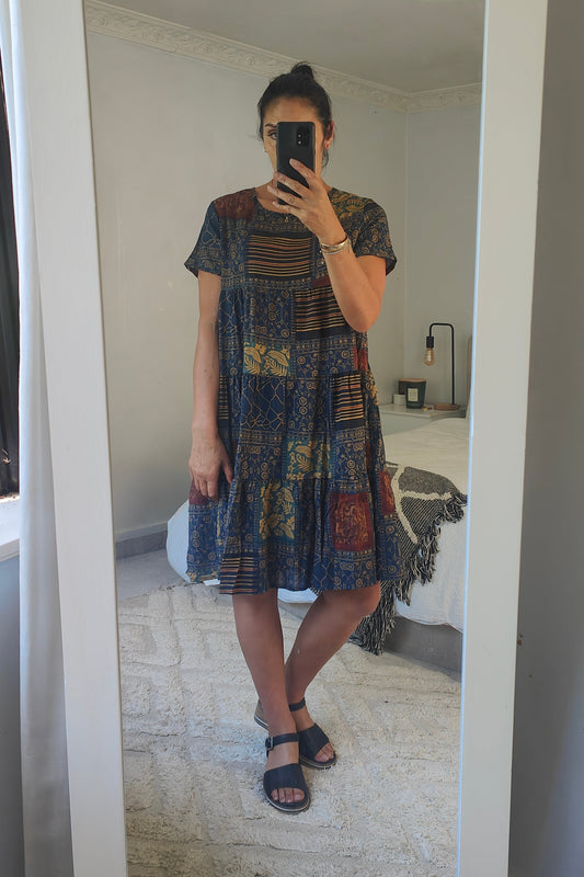 Tiered Midi Dress - Navy Beatnik