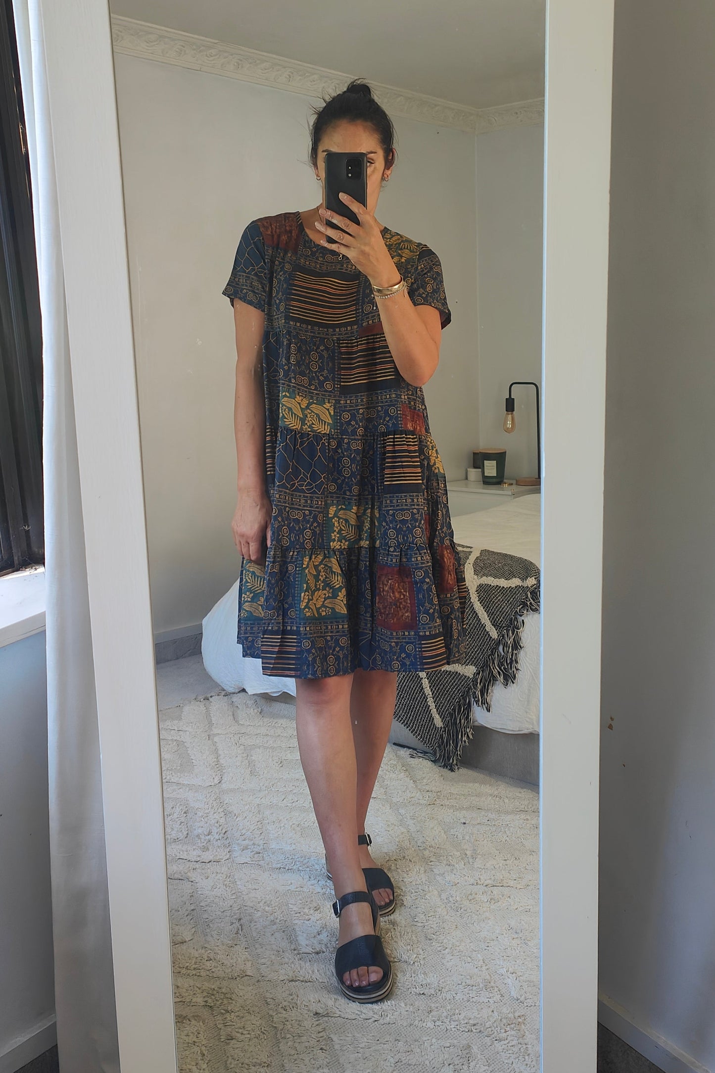 Tiered Midi Dress - Navy Beatnik