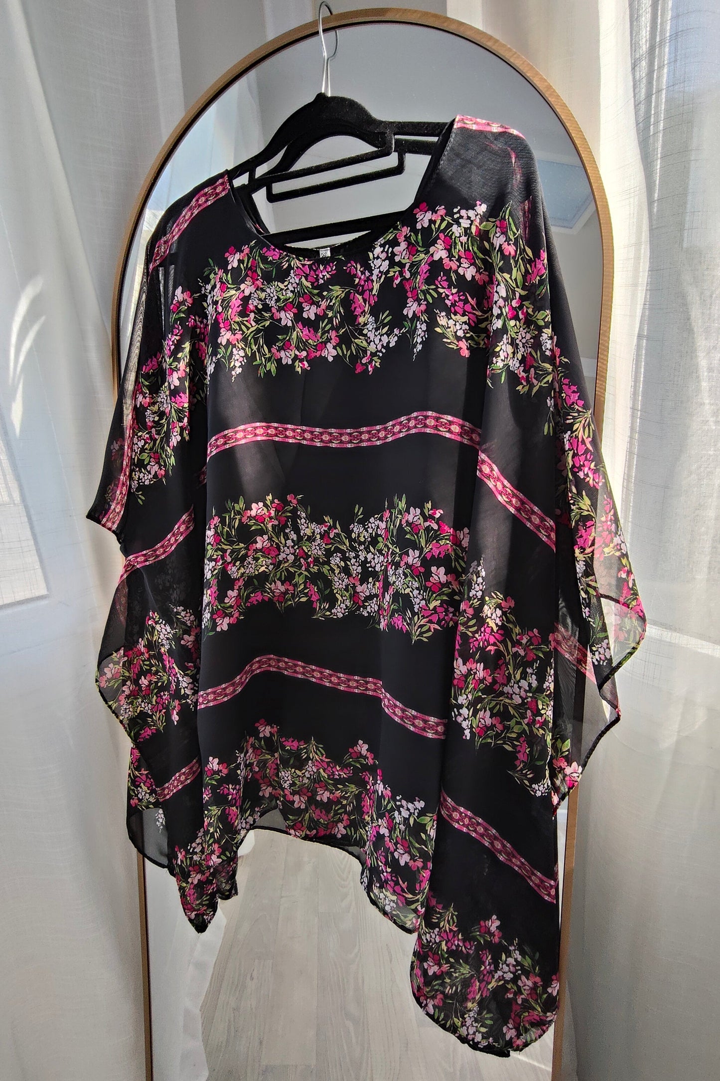 Floaty Butterfly Top -Pretty Black florals