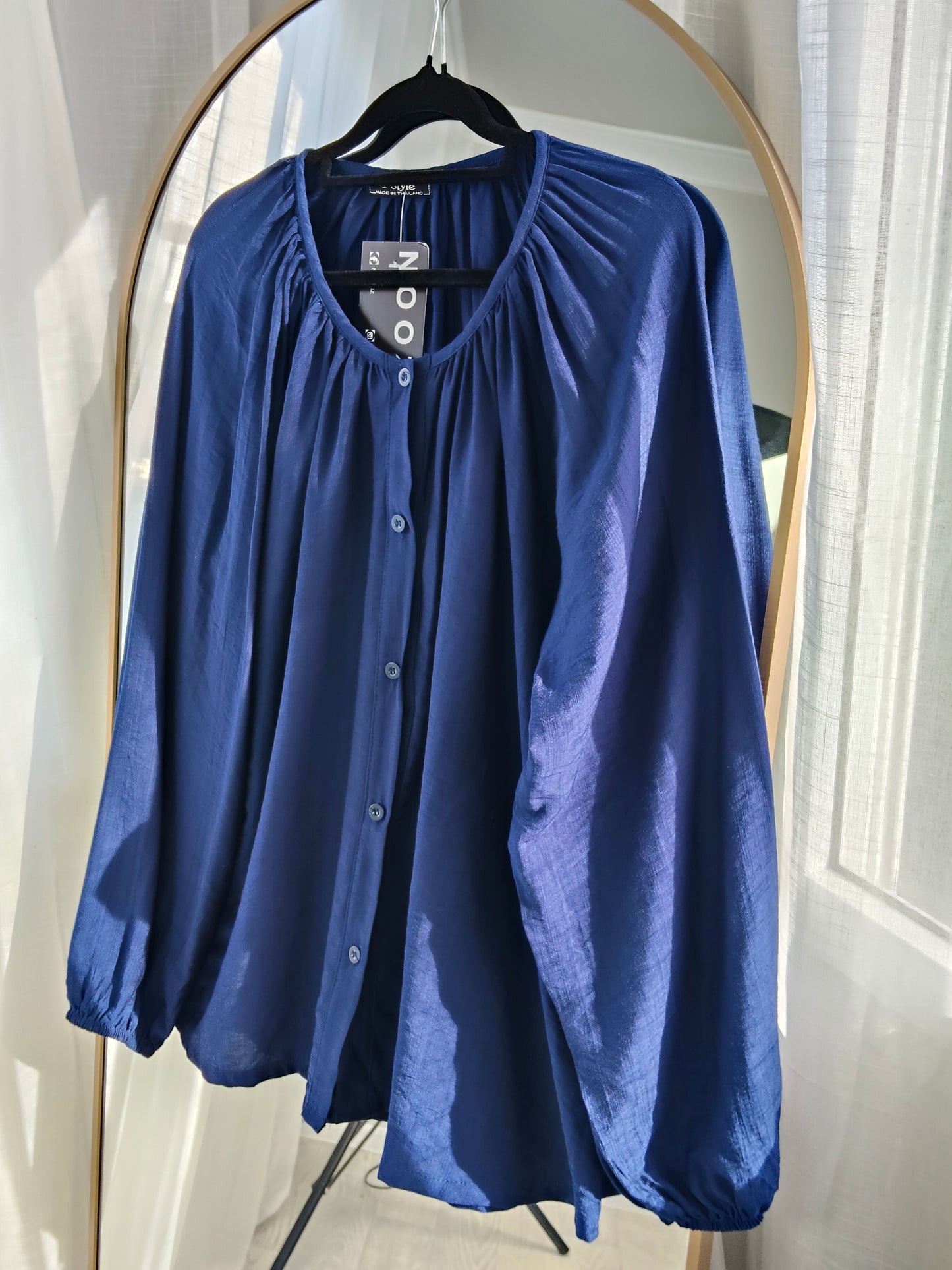 Marley Peasant Top - Navy