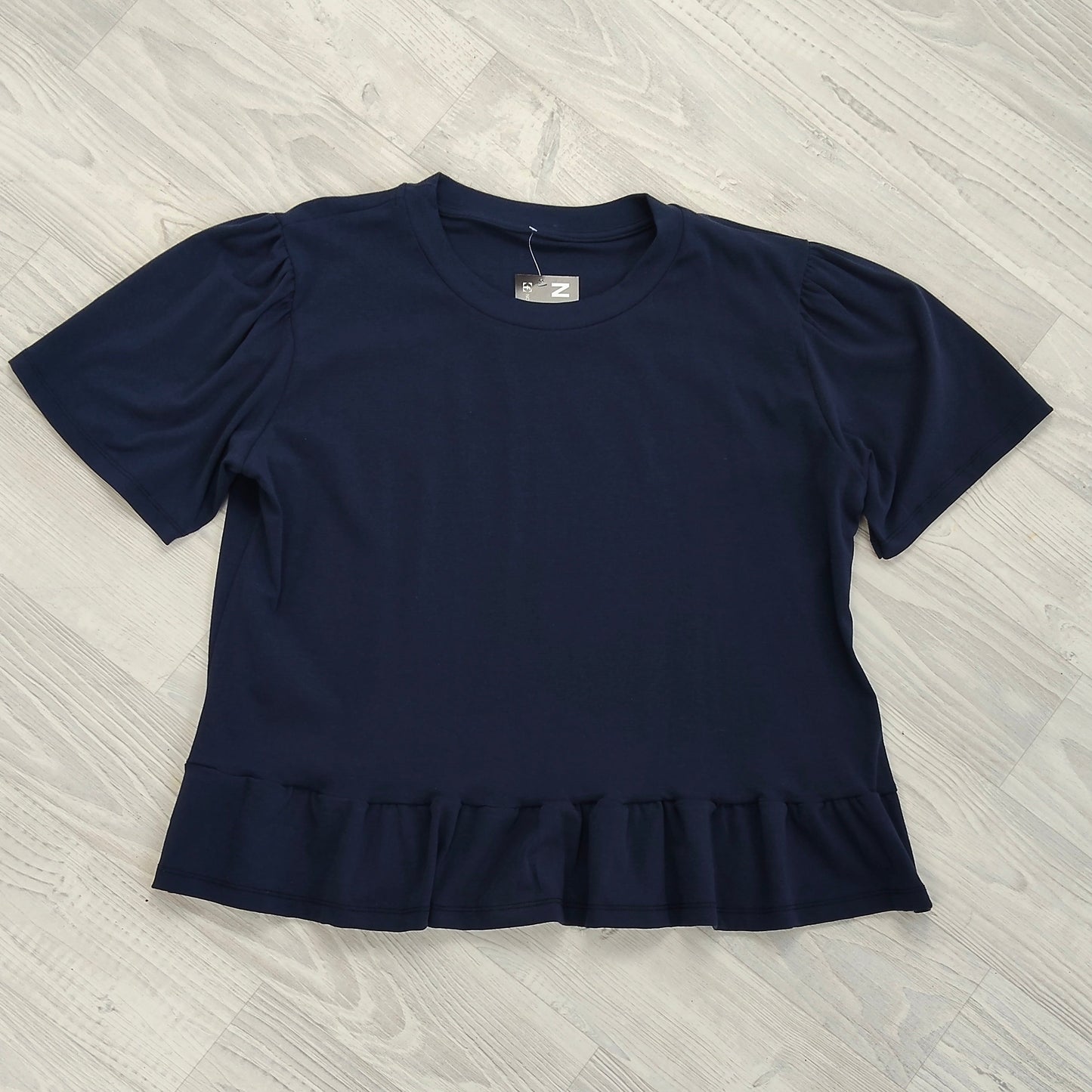 Lyla Ruffle Tee - Navy