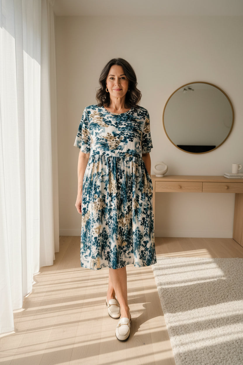 Blue - Vintage China Dress